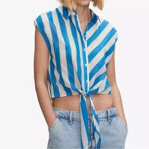 Mango Bow Printed Shirt